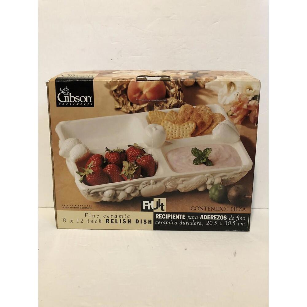 Vintage White Gibson 4 Part Relish Tray Great Condition With Box
